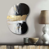 Horizontal Dimensions Abstract Gold Black - Asymmetric Metal Wall Art