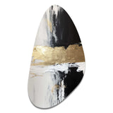 Horizontal Dimensions Abstract Gold Black - Asymmetric Metal Wall Art