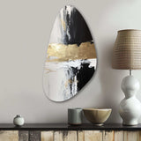 Horizontal Dimensions Abstract Gold Black - Asymmetric Metal Wall Art