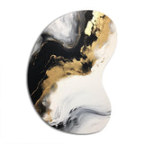 Organic Bliss Minimal Abstract Gold And Black I - Asymmetric Metal Wall Art