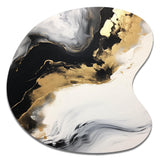 Organic Bliss Minimal Abstract Gold And Black I - Asymmetric Metal Wall Art