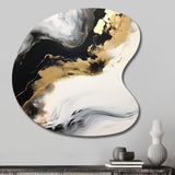 Organic Bliss Minimal Abstract Gold And Black I - Asymmetric Metal Wall Art