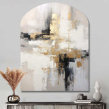 Essential Bliss Minimalism Abstract Gold Painting - Asymmetric Metal Wall Art