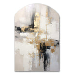 Essential Bliss Minimalism Abstract Gold Painting - Asymmetric Metal Wall Art