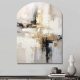 Essential Bliss Minimalism Abstract Gold Painting - Asymmetric Metal Wall Art