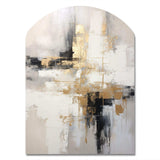 Essential Bliss Minimalism Abstract Gold Painting - Asymmetric Metal Wall Art