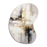 Essential Bliss Minimalism Abstract Gold Painting - Asymmetric Metal Wall Art