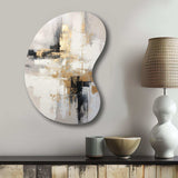 Essential Bliss Minimalism Abstract Gold Painting - Asymmetric Metal Wall Art