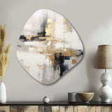 Essential Bliss Minimalism Abstract Gold Painting - Asymmetric Metal Wall Art