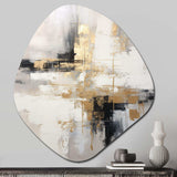 Essential Bliss Minimalism Abstract Gold Painting - Asymmetric Metal Wall Art