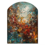 Autumn Bliss Afternoon Abstract Red Orange Blue I - Asymmetric Metal Wall Art