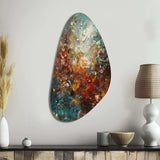 Autumn Bliss Afternoon Abstract Red Orange Blue I - Asymmetric Metal Wall Art