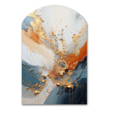 Golden Sunrisre Abstract Gold And Nova Blue I - Asymmetric Metal Wall Art