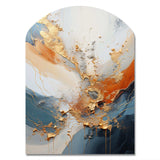 Golden Sunrisre Abstract Gold And Nova Blue I - Asymmetric Metal Wall Art