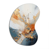 Golden Sunrisre Abstract Gold And Nova Blue I - Asymmetric Metal Wall Art