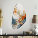 Golden Sunrisre Abstract Gold And Nova Blue I - Asymmetric Metal Wall Art