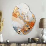 Golden Sunrisre Abstract Gold And Nova Blue I - Asymmetric Metal Wall Art