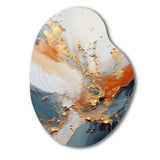 Golden Sunrisre Abstract Gold And Nova Blue I - Asymmetric Metal Wall Art