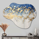 Azure Tapistry Of Time Abstract Gold And Blue IV - Asymmetric Metal Wall Art