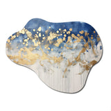 Azure Tapistry Of Time Abstract Gold And Blue IV - Asymmetric Metal Wall Art