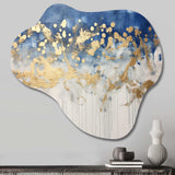 Azure Tapistry Of Time Abstract Gold And Blue IV - Asymmetric Metal Wall Art