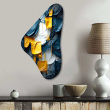 Spring Bliss Abstract Turquoise And Yellow I - Asymmetric Metal Wall Art