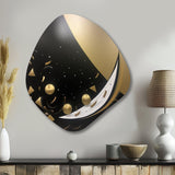 Contemporary Bliss Black And Gold Minimalism II - Asymmetric Metal Wall Art