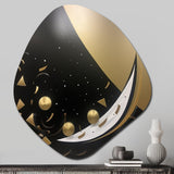 Contemporary Bliss Black And Gold Minimalism II - Asymmetric Metal Wall Art