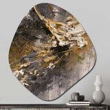 Dreams Of Abundance Black And Gold - Asymmetric Metal Wall Art