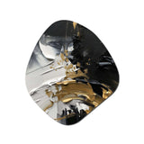 Exquisite Darling Gold Abstract Wave On Black I - Asymmetric Metal Wall Art