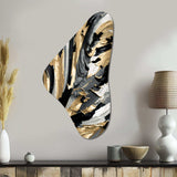 Rhythm Of Pleasure Abstract Black And Gold I - Asymmetric Metal Wall Art