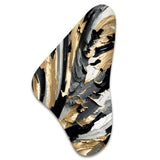 Rhythm Of Pleasure Abstract Black And Gold I - Asymmetric Metal Wall Art