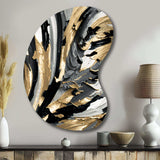 Rhythm Of Pleasure Abstract Black And Gold I - Asymmetric Metal Wall Art