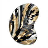 Rhythm Of Pleasure Abstract Black And Gold I - Asymmetric Metal Wall Art