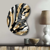 Rhythm Of Pleasure Abstract Black And Gold I - Asymmetric Metal Wall Art