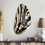 Rhythm Of Pleasure Abstract Black And Gold I - Asymmetric Metal Wall Art