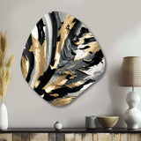 Rhythm Of Pleasure Abstract Black And Gold I - Asymmetric Metal Wall Art