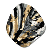 Rhythm Of Pleasure Abstract Black And Gold I - Asymmetric Metal Wall Art