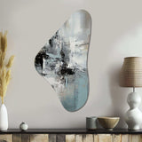 Serene Subtility In Abstract Light Blue I - Asymmetric Metal Wall Art