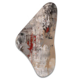 Fading Passion Abstract In Retro Beige And Red - Asymmetric Metal Wall Art