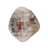 Fading Passion Abstract In Retro Beige And Red - Asymmetric Metal Wall Art