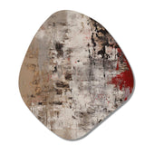 Fading Passion Abstract In Retro Beige And Red I - Asymmetric Metal Wall Art