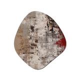 Fading Passion Abstract In Retro Beige And Red I - Asymmetric Metal Wall Art