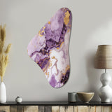 Marble Art In Purple And Gold - Asymmetric Metal Wall Art