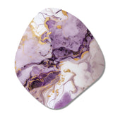 Marble Art In Purple And Gold - Asymmetric Metal Wall Art