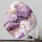 Marble Art In Purple And Gold - Asymmetric Metal Wall Art