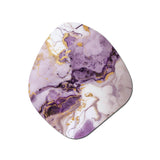 Marble Art In Purple And Gold - Asymmetric Metal Wall Art