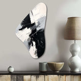 Finding Balance Minimal Black And White Painting I - Asymmetric Metal Wall Art