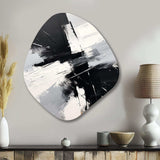 Finding Balance Minimal Black And White Painting I - Asymmetric Metal Wall Art