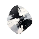 Finding Balance Minimal Black And White Painting I - Asymmetric Metal Wall Art